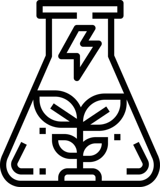 Icono Ciencia Planta Química Estilo Esquema — Archivo Imágenes Vectoriales