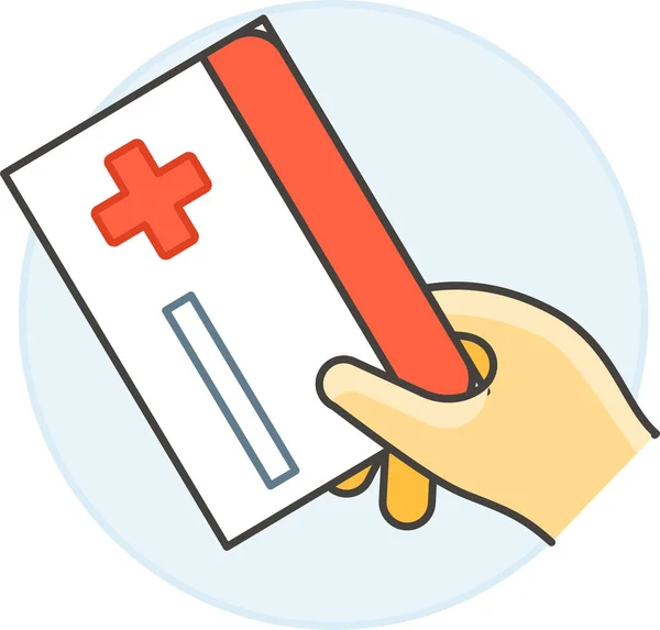 Benefits Card Hand Icon Hospitals Healthcare Category — Stock Vector