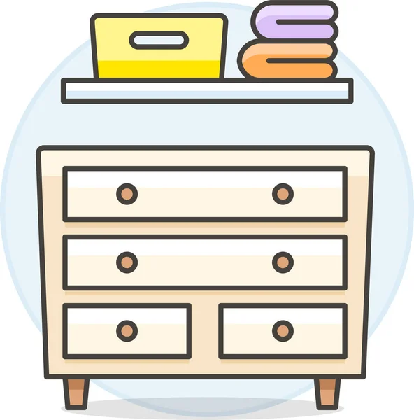 Basket Cabinet Chest Icon Furniture Home Decorations Category — Stock Vector