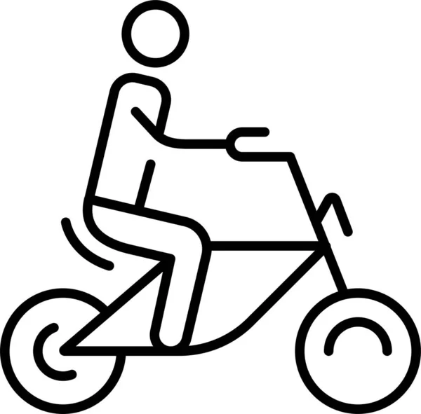 Bicicleta Bicicleta Ciclista Icono — Vector de stock