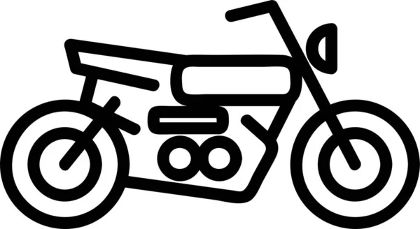 Contorno Bicicleta Icono Motocicleta Estilo Del Esquema — Vector de stock