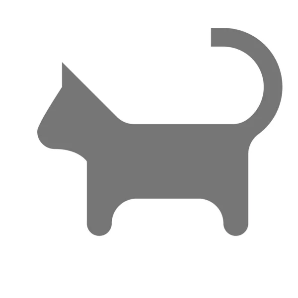 Gato Gatito Felino Icono Sólido Estilo — Vector de stock