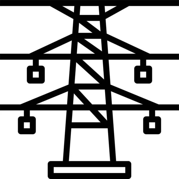 Icône Ligne Énergie Électrique — Image vectorielle