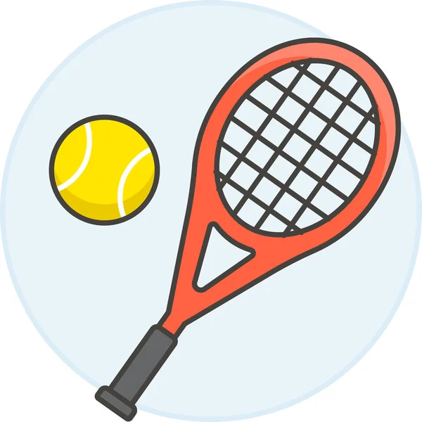 Raqueta Pelota Icono Raqueta Categoría Deporte — Vector de stock