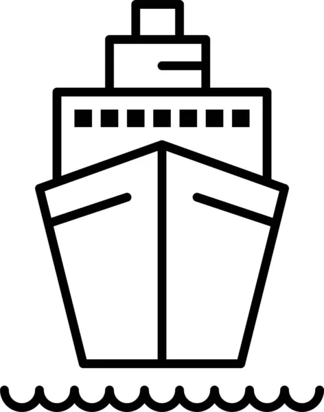 Schiffstransport Ikone Umrissen — Stockvektor
