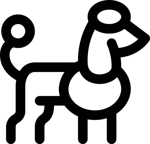 Hundepudel Säugetier Ikone Outline Stil — Stockvektor
