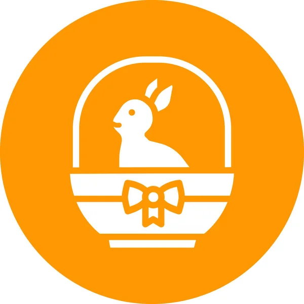 Иконка Кролика Корзины Стиле Бейджа — стоковый вектор