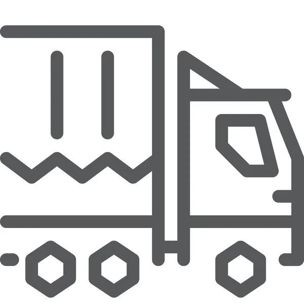Entrega Caminhão Distribuir Ícone Estilo Esboço —  Vetores de Stock