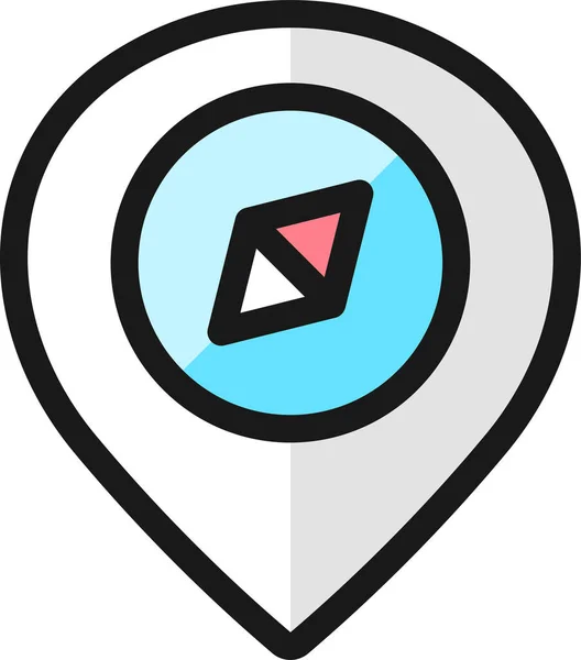 Pin Location Navigation Icon Filled Outline Style — Stock Vector