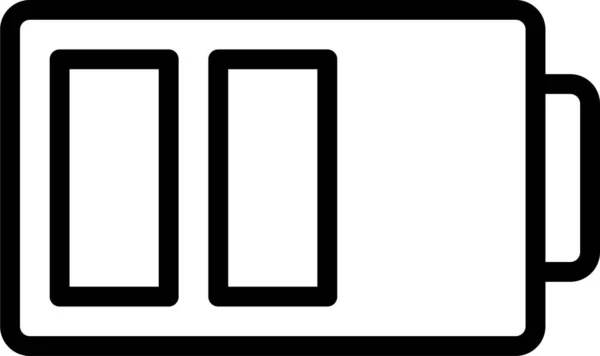 Значок Акумулятора Середнього Акумулятора Стилі Контур — стоковий вектор