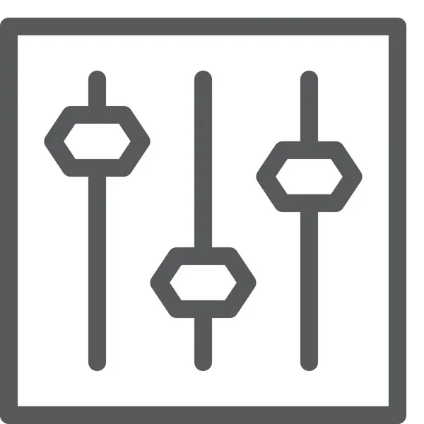 Ajustar Icono Del Filtro Configuración Estilo Esquema — Archivo Imágenes Vectoriales