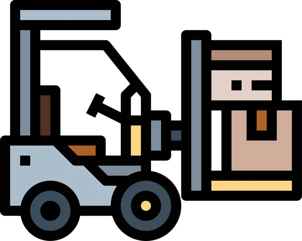 Ikona Transportu Przemysłowego Wózka Widłowego Stylu Wypełnionym — Wektor stockowy