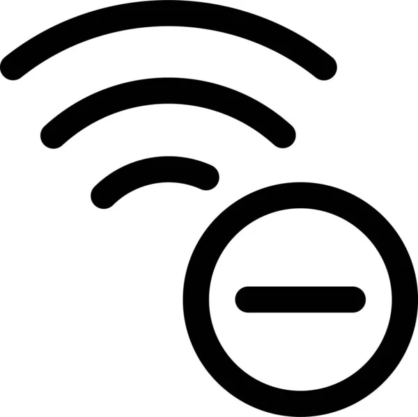 Wifi Subtrahieren Lösch Symbol Umrissstil — Stockvektor