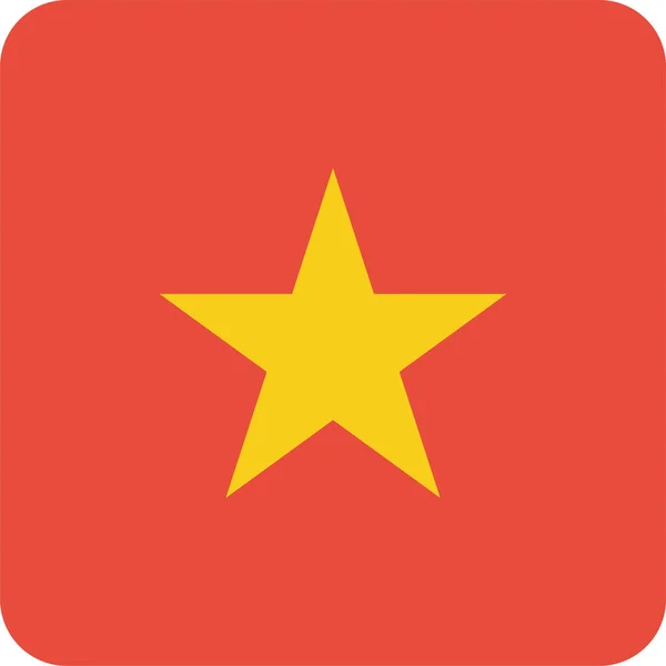 Bandeira Vietnam Ícone Vietnamita Estilo Plano — Vetor de Stock