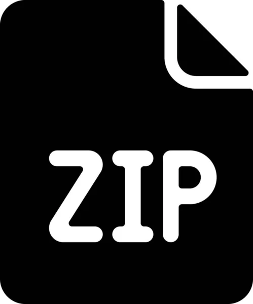 Zip Icono Compresión Comprimida Estilo Sólido — Vector de stock