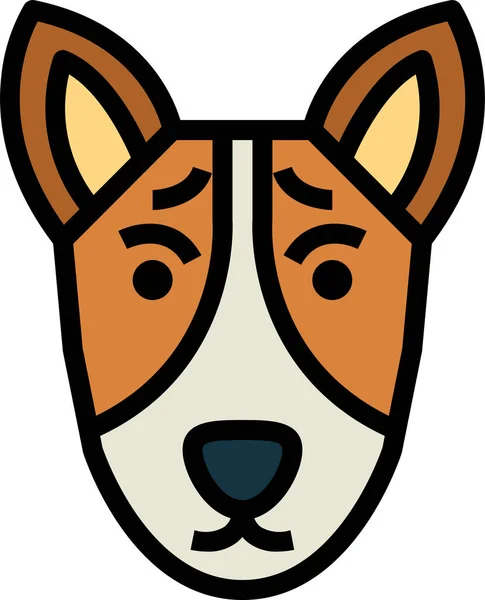 Basenji Hund Husdjur Ikon Fylld Kontur Stil — Stock vektor