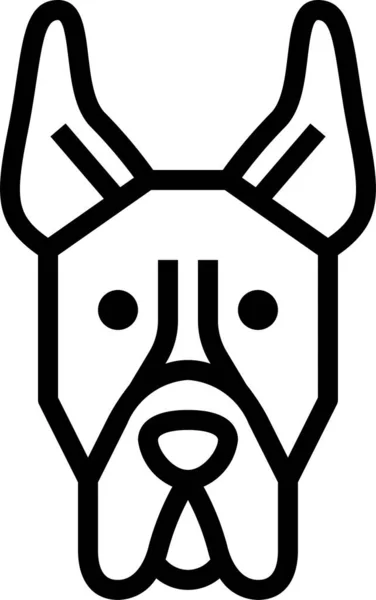 Große Dog Ikone Outline Stil — Stockvektor