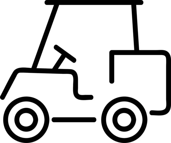 Car Contour Golf Icon Outline Style — Stock Vector