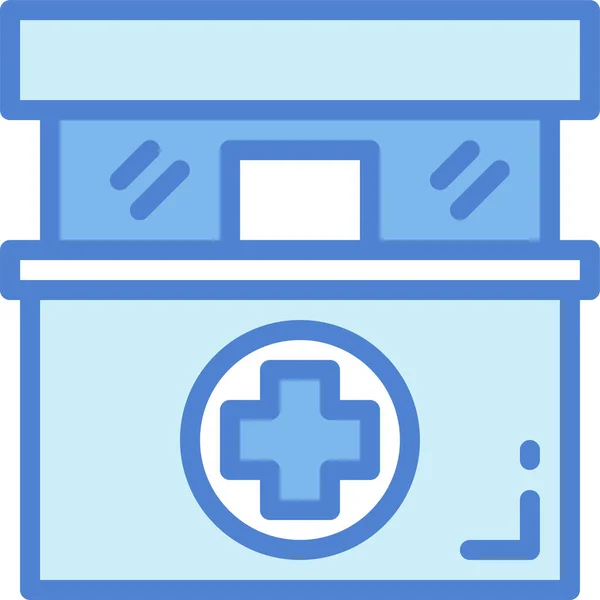 Icono Farmacéutico Del Hospital Contador Estilo Contorno Lleno — Vector de stock