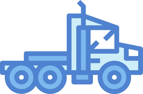 Delivery Trailer Transportation Icon Filled Outline Style — Stock Vector