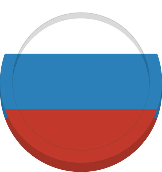 Flagge Russland Country Icon Flachen Stil — Stockvektor