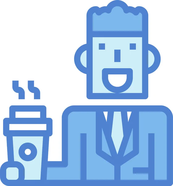 Businessman Coffee Drink Icon — Stock Vector