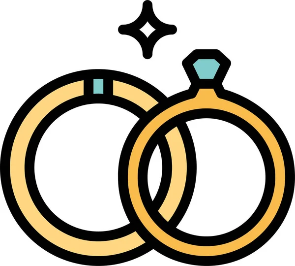 Anillo Matrimonio Icono Boda — Archivo Imágenes Vectoriales