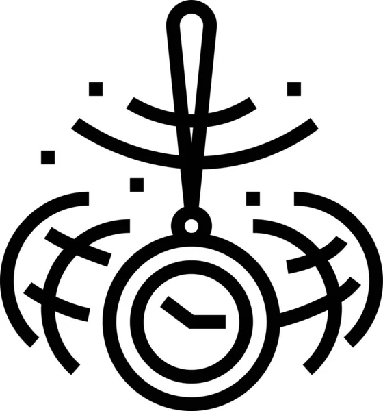 Иконка Гипноза Часов Стиле Наброска — стоковый вектор