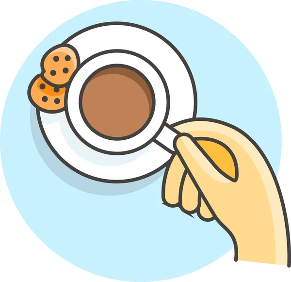 Galletas Dridrinks Beber Icono Estilo Contorno Lleno — Vector de stock