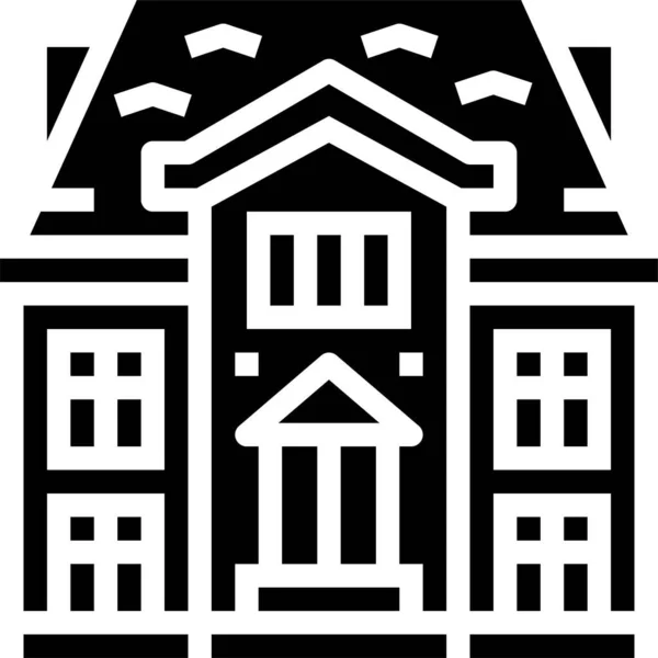 Иконка Дома Архитектурных Зданий Категории Инструмент Строительство — стоковый вектор