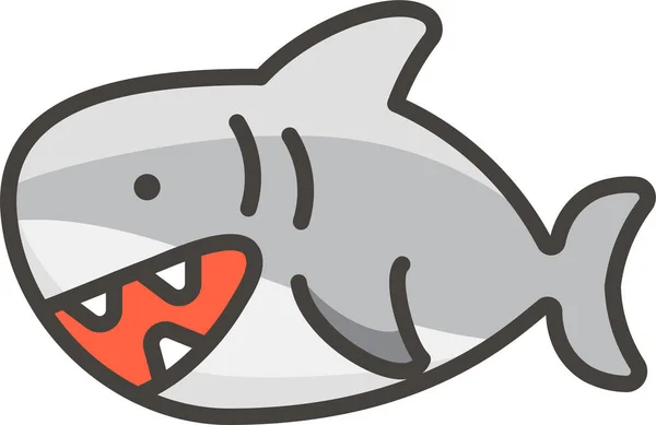 Shark Filled Outline Avatar Icon Filled Outline Style — Stockvektor