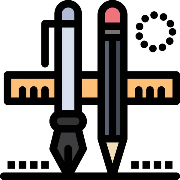 Tekening Pen Potlood Pictogram Fotografie Categorie — Stockvector