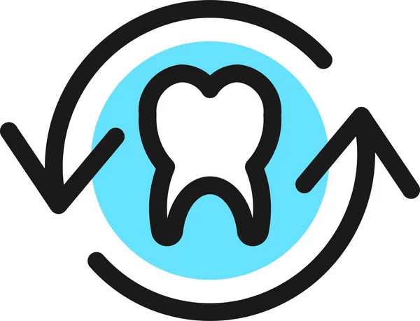 Dentistry Tooth Exchange Icon Filled Outline Style — Stock Vector