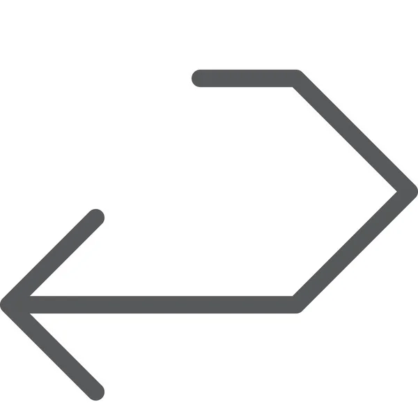 Freccia Indietro Confermare Icona Stile Contorno — Vettoriale Stock