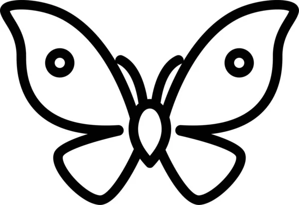 蝶の輪郭線図アイコン — ストックベクタ