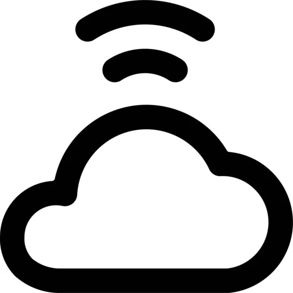 Cloud Wifi Internet Ikona Solidnym Stylu — Wektor stockowy