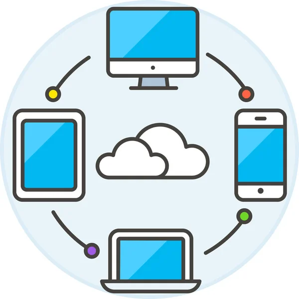 Cloud Computing Conectar Icono — Vector de stock