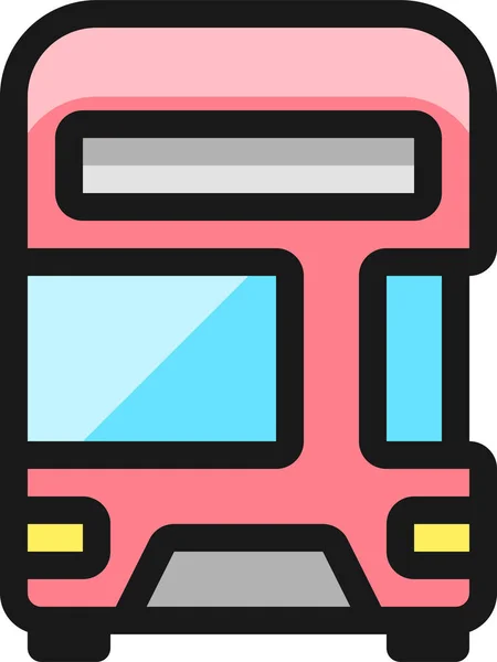 Bus Icono Contorno Lleno Doble Estilo Contorno Lleno — Vector de stock