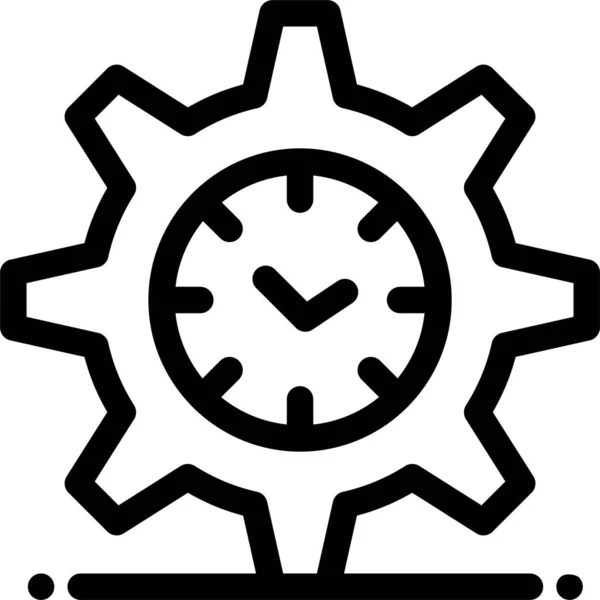 Icono Tiempo Ajuste Del Engranaje — Vector de stock