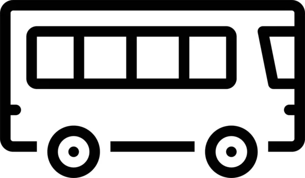 巴士公共运输图标的轮廓风格 — 图库矢量图片