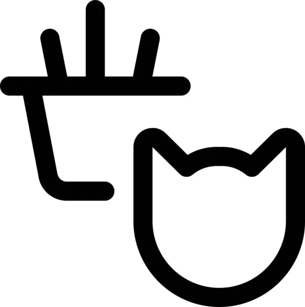 Katzengras Catnip Symbol Umriss Stil — Stockvektor