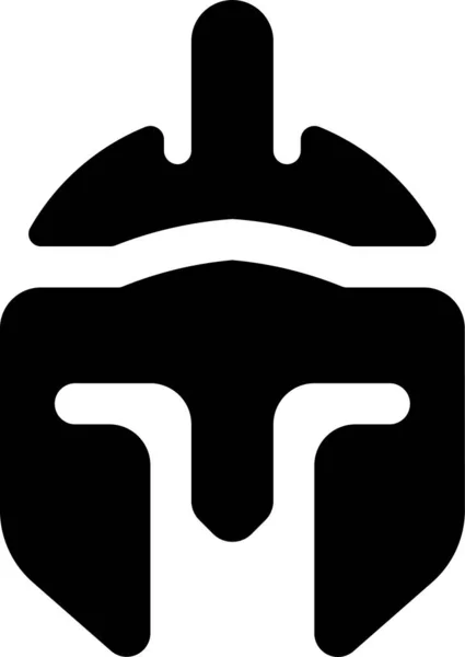 Иконка Спартанской Маски Твердом Стиле — стоковый вектор