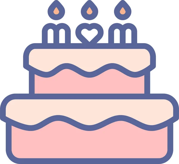 Gâteau Célébrer Icône Jour Dans Catégorie Fête Des Mères Pères — Image vectorielle