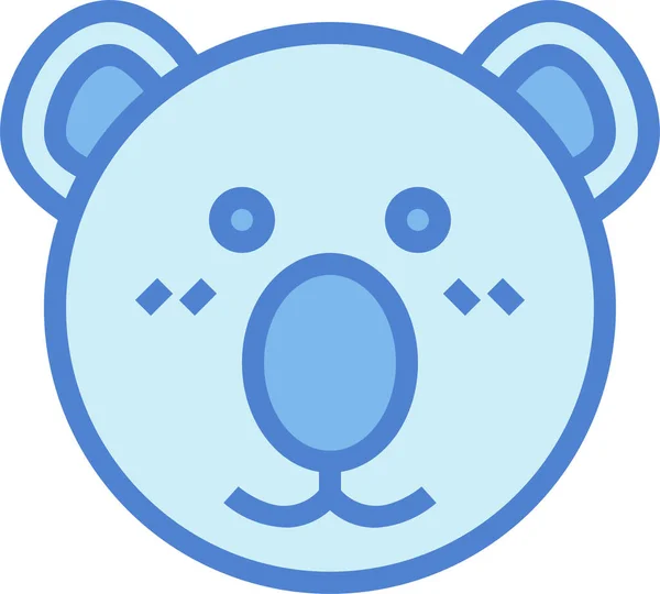 Australia Oso Koala Icono Estilo Contorno Lleno — Vector de stock