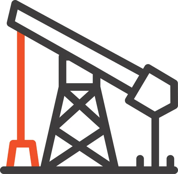 Icona Dell Industria Del Gas Costruzione Stile Contorno — Vettoriale Stock