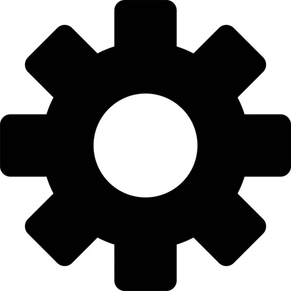 Engine Gear Internet Icon Solid Style — Stock Vector