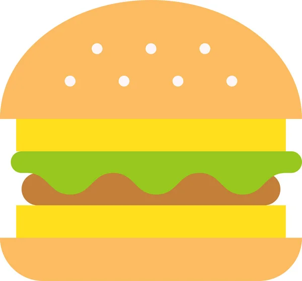 Fast Food Hamburger Ikone Flachen Stil — Stockvektor