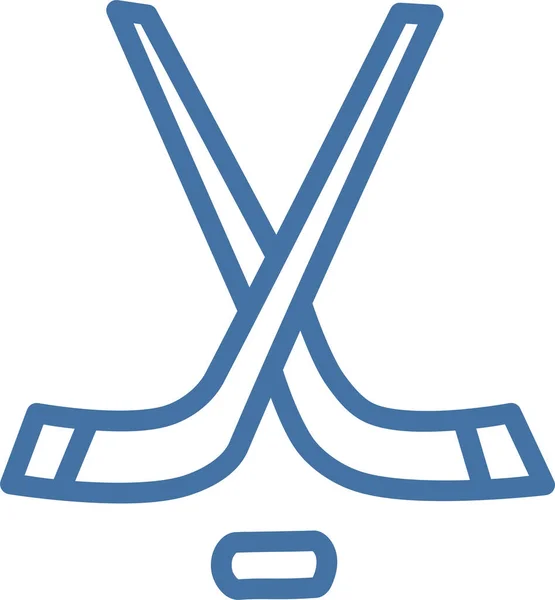 Spel Hockey Ikon Kontur Stil — Stock vektor