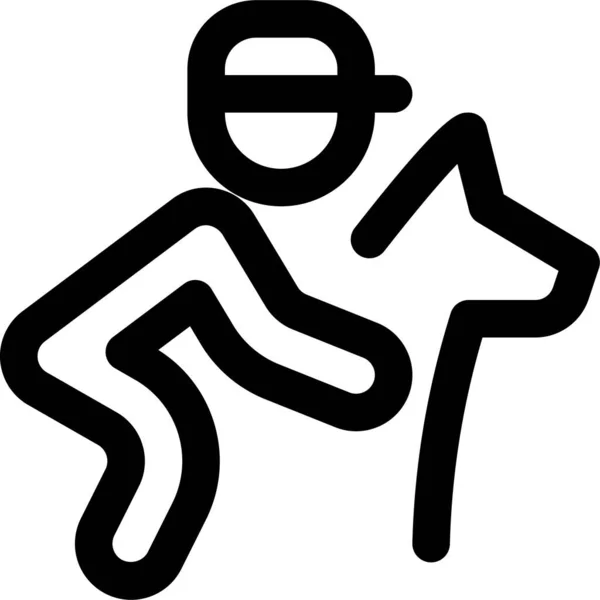 Sport Paardrijden Pictogram Omtrek Stijl — Stockvector