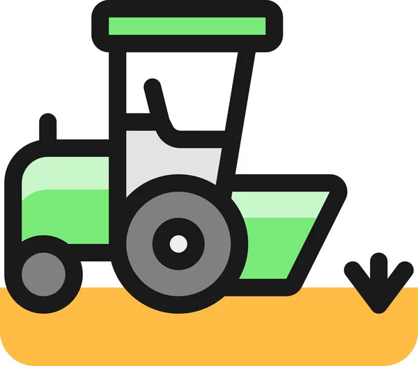 Agricultura Máquina Tractor Icono Estilo Contorno Lleno — Vector de stock